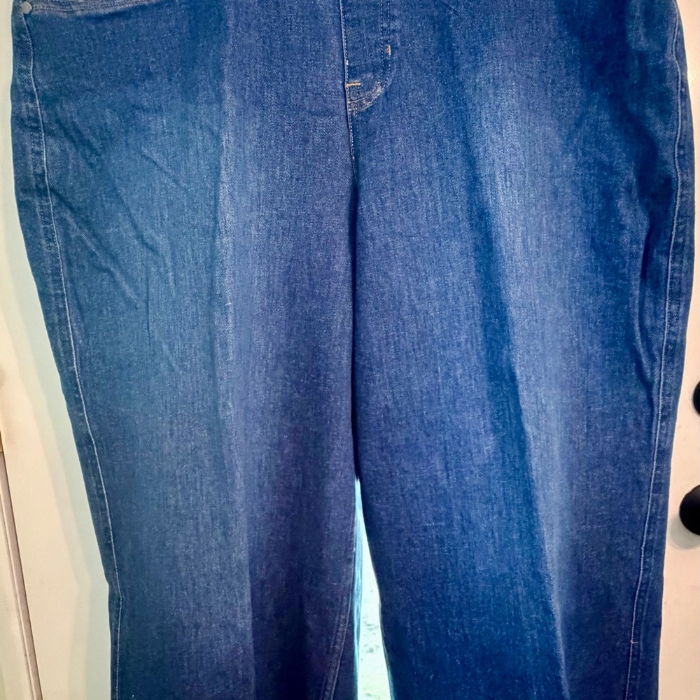 SPANX Authentic Blue Crop Wide Jeans, size 2X